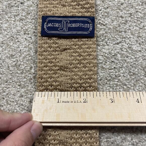 VTG Knit Silk Tie Mens Textured Necktie USA Retro 80s Disco Formal Wedding - Picture 4 of 4
